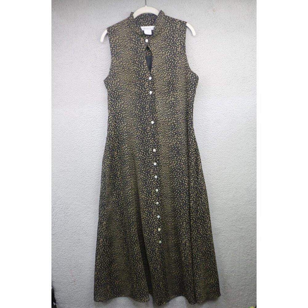 David Warren NY Vtg Sleeveless Button Up Dress-Size 10-Back Straps-Y2K-90's